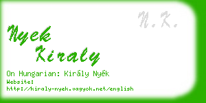 nyek kiraly business card
